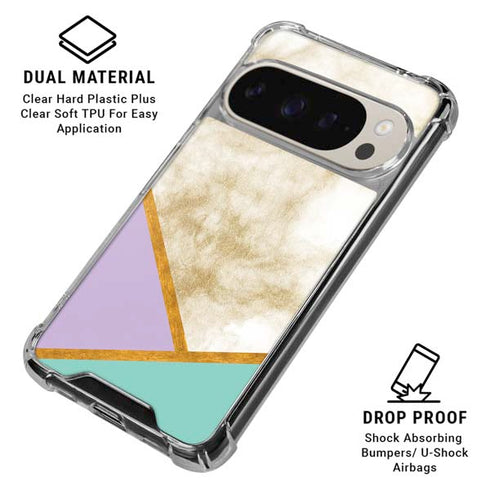 Angled Marble Pixel 9 Pro XL Clear Case